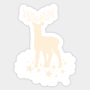 Traditional Christmas Eve Reindeer Snowflake Aesthetic Pattern Sticker